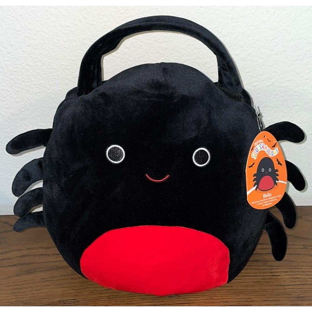 NWT Kelly Toys Squishmallows Halloween Trick r' Treat Bag Pail Bella Spider 12"